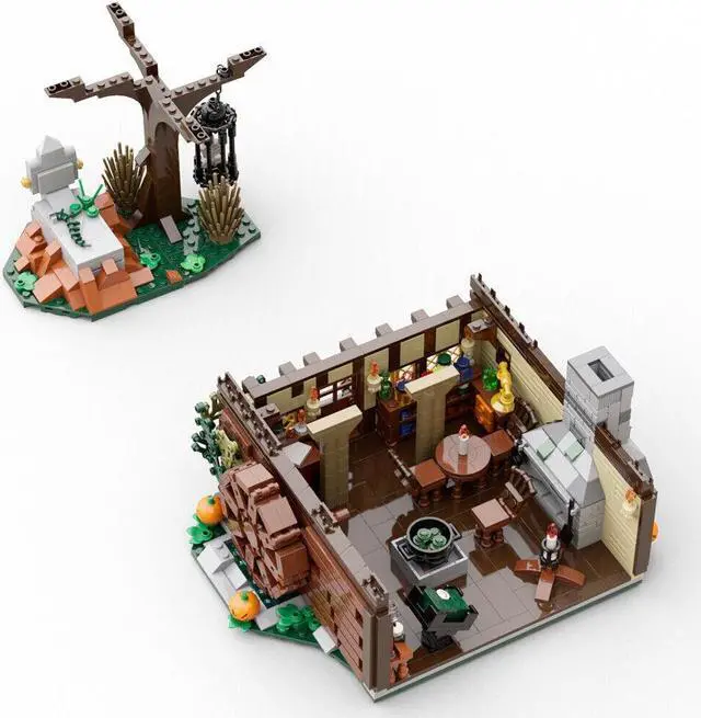 Alt view image 5 of 7 - ZITIANYOUBUILD The Sanderson Sisters Cottage Building Kit 1536 Pieces for Halloween MOC