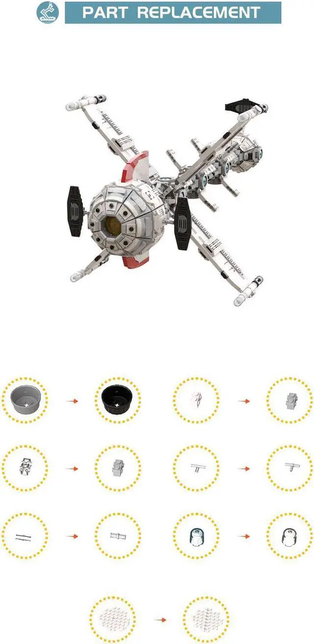 Alt view image 5 of 5 - ZITIANYOUBUILD Comet Spaceship with Compact Laboratory 3309 Pieces Building Toys MOC