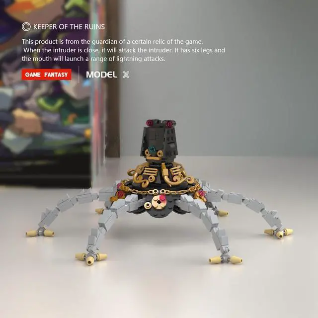 Alt view image 5 of 5 - ZITIANYOUBUILD Protector Guardian of the Ruins 365 Pieces Building Toys Set MOC