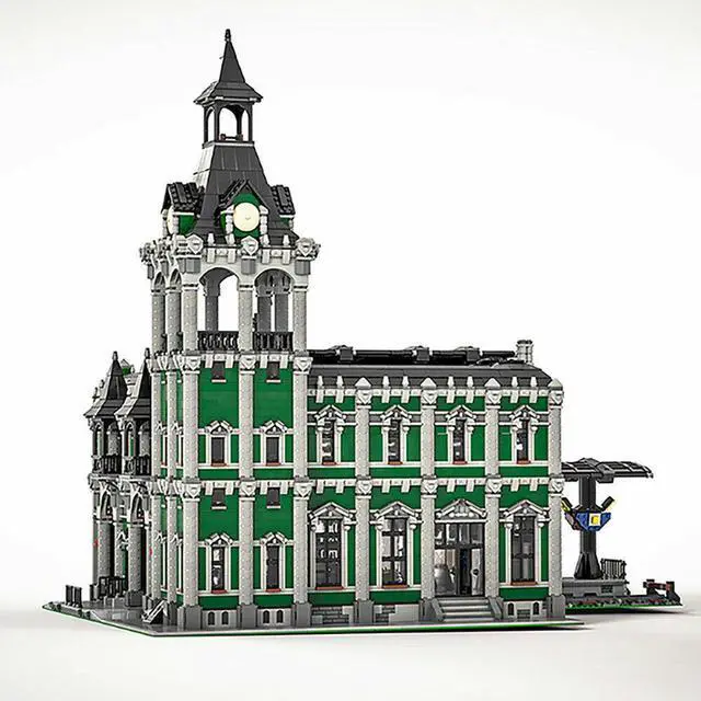 Alt view image 4 of 7 - ZITIANYOUBUILD Dark Green Train Station with Interior 12698 Pieces Building Toys Set MOC