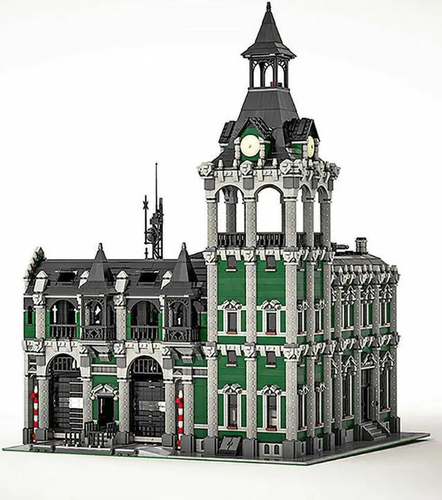 Alt view image 5 of 7 - ZITIANYOUBUILD Dark Green Train Station with Interior 12698 Pieces Building Toys Set MOC