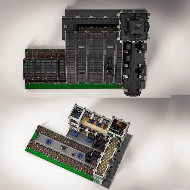 Alt view image 3 of 7 - ZITIANYOUBUILD Dark Green Train Station with Interior 12698 Pieces Building Toys Set MOC