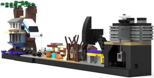 Alt view image 2 of 7 - ZITIANYOUBUILD Iconic Locations Scenes Skyline Architecture 451 Pieces from TV Show MOC