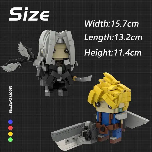 Alt view image 2 of 7 - ZITIANYOUBUILD Claude and Sephiroth from Electronic Role-playing Game 546 Pieces MOC