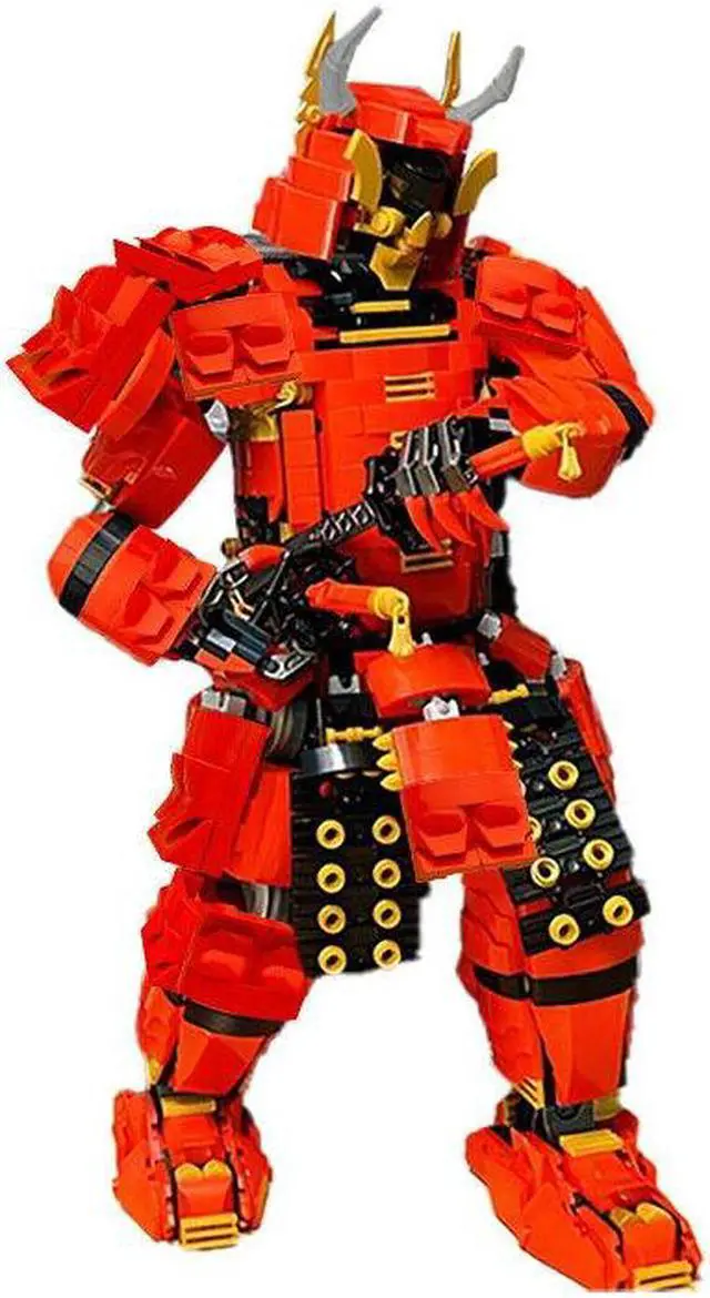 Main image of ZITIANYOUBUILD Mech in Armor/Red Robot Warrior Model with Movable Joints 1512 Pieces MOC