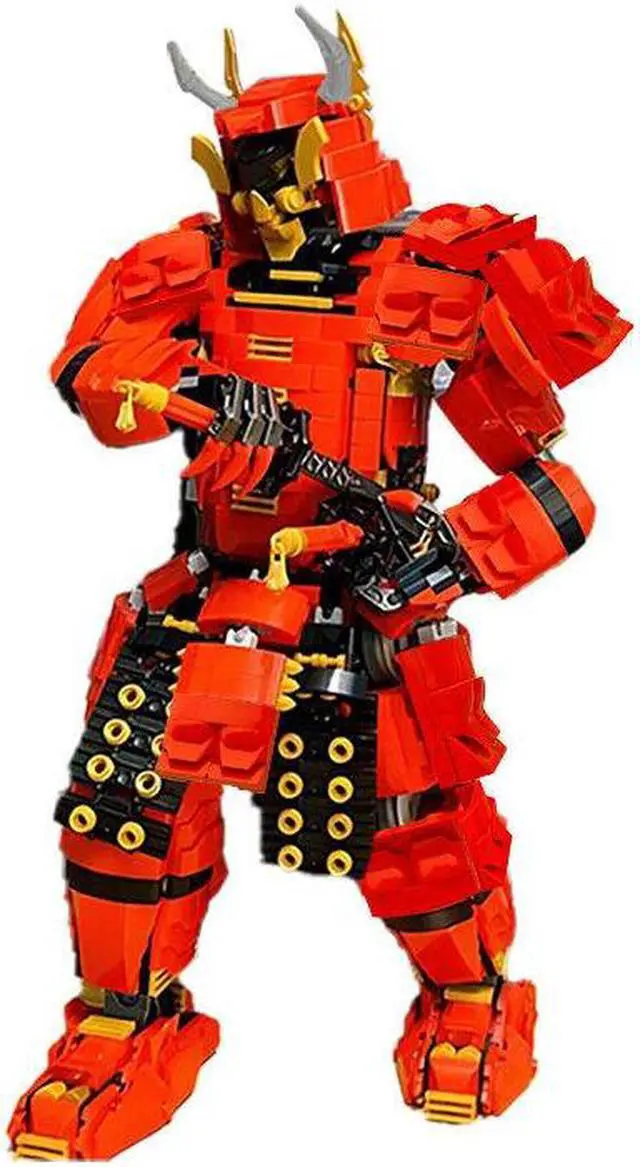 Alt view image 3 of 4 - ZITIANYOUBUILD Mech in Armor/Red Robot Warrior Model with Movable Joints 1512 Pieces MOC