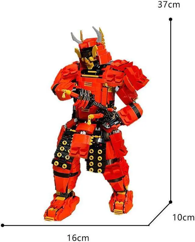 Alt view image 2 of 4 - ZITIANYOUBUILD Mech in Armor/Red Robot Warrior Model with Movable Joints 1512 Pieces MOC
