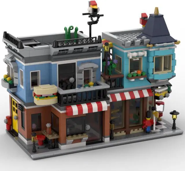 Alt view image 2 of 4 - ZITIANYOUBUILD Toy Shop and Deli with Interior for Modular Town 1424 Pieces MOC
