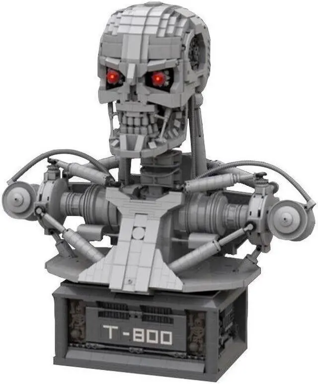 Alt view image 2 of 7 - ZITIANYOUBUILD T-800 Bust Model with Power Functions and LED Eyes 3082 Pieces MOC