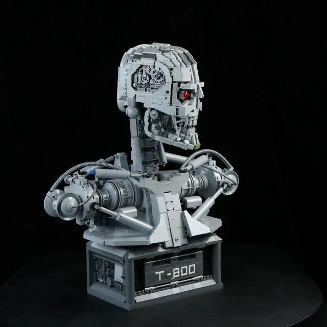 Alt view image 5 of 7 - ZITIANYOUBUILD T-800 Bust Model with Power Functions and LED Eyes 3082 Pieces MOC