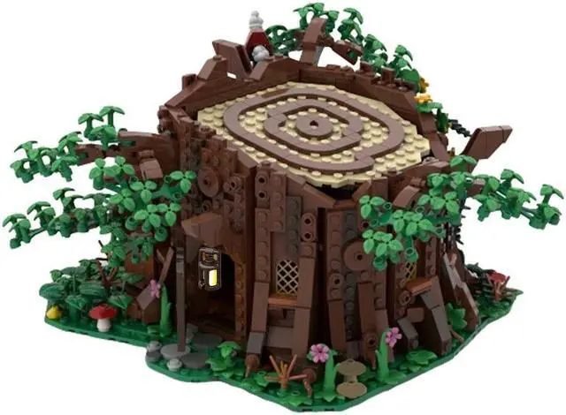 Alt view image 3 of 6 - ZITIANYOUBUILD Cottage Hut Treehouse Tree House Model 1383 Pieces Building Toys Set MOC