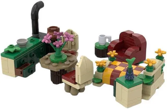 Alt view image 5 of 6 - ZITIANYOUBUILD Cottage Hut Treehouse Tree House Model 1383 Pieces Building Toys Set MOC