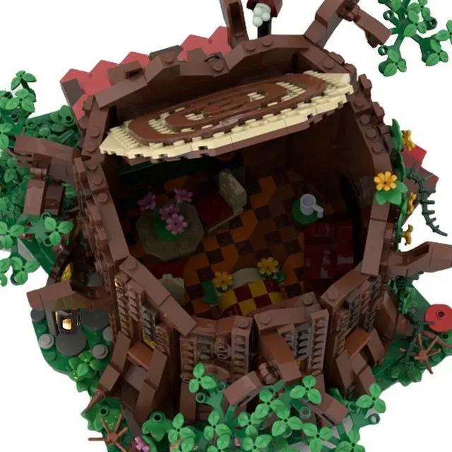Alt view image 4 of 6 - ZITIANYOUBUILD Cottage Hut Treehouse Tree House Model 1383 Pieces Building Toys Set MOC