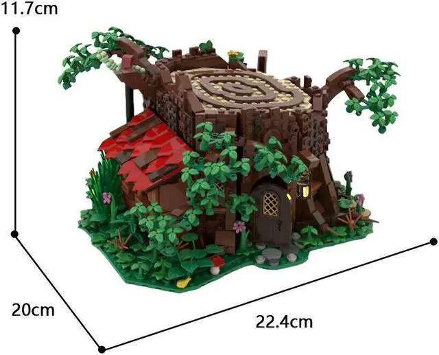 Alt view image 6 of 6 - ZITIANYOUBUILD Cottage Hut Treehouse Tree House Model 1383 Pieces Building Toys Set MOC