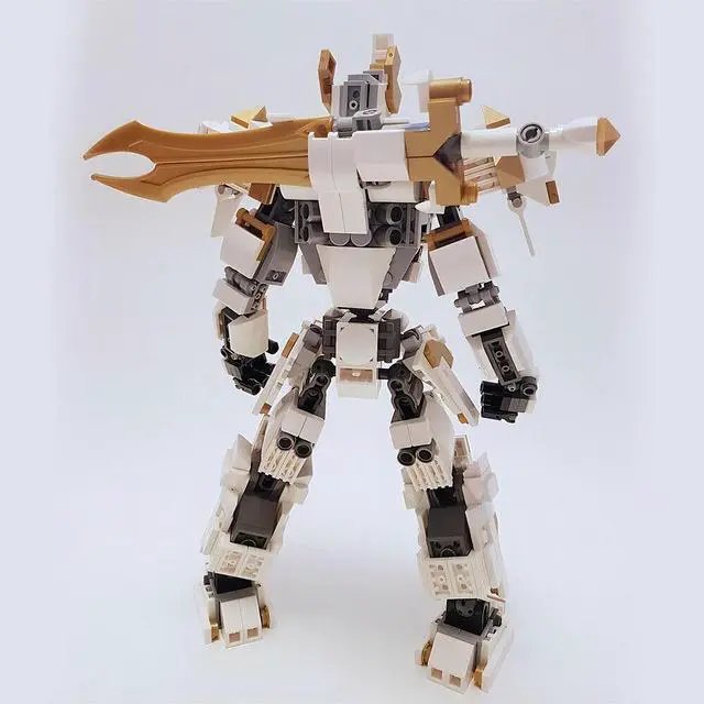 Alt view image 3 of 5 - ZITIANYOUBUILD Mk2 Mech Robot Model with Sword and Shield 616 Pieces Building Toys MOC