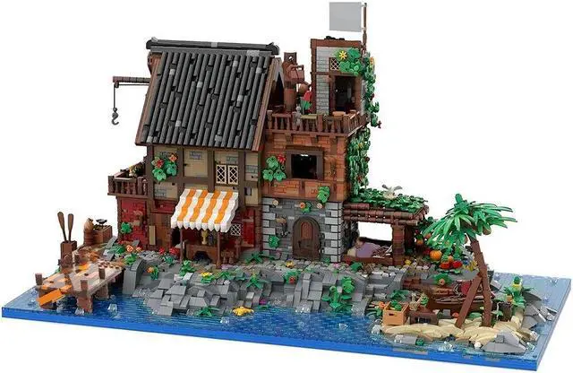 Main image of ZITIANYOUBUILD Pirate's Island with Dock, Vegetable garden, Stable 8629 Pieces MOC