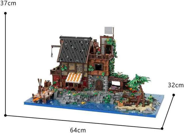 Alt view image 3 of 3 - ZITIANYOUBUILD Pirate's Island with Dock, Vegetable garden, Stable 8629 Pieces MOC
