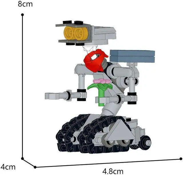 Alt view image 2 of 4 - ZITIANYOUBUILD Johnny Number 5 Model with Track 91 Pieces Building Toys Building Set MOC