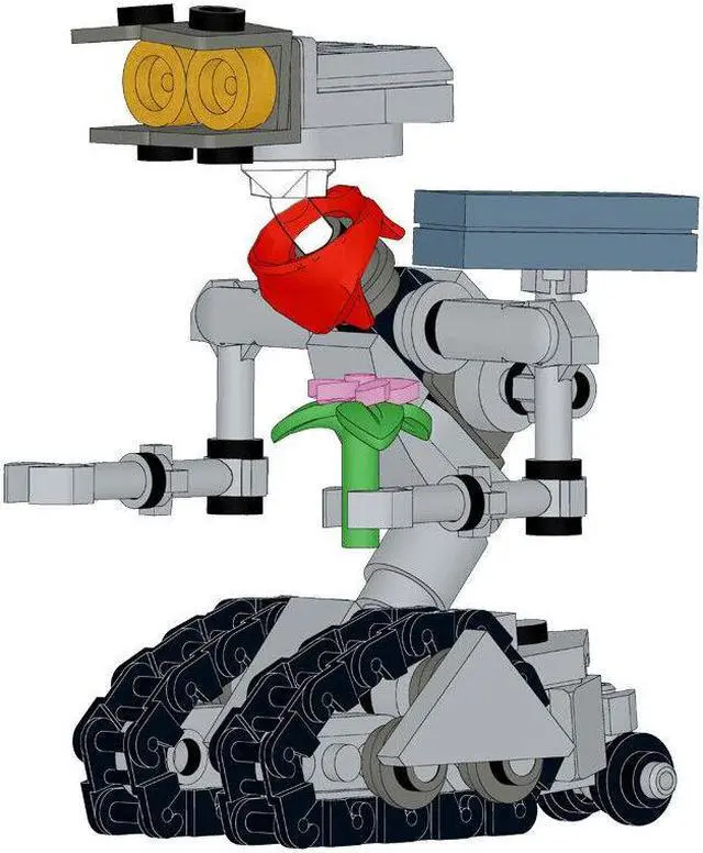 Alt view image 3 of 4 - ZITIANYOUBUILD Johnny Number 5 Model with Track 91 Pieces Building Toys Building Set MOC