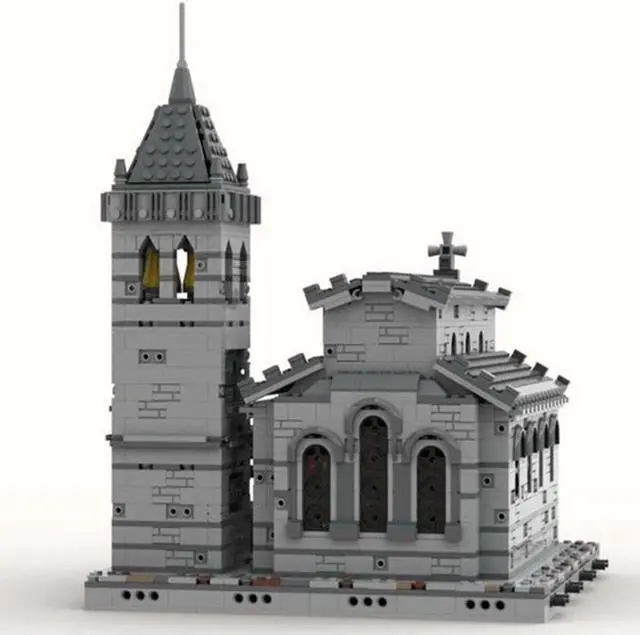 Alt view image 2 of 5 - ZITIANYOUBUILD Medieval Church Modular Model 2085 with Interior Building Toys Set MOC