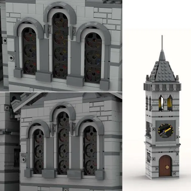 Alt view image 4 of 5 - ZITIANYOUBUILD Medieval Church Modular Model 2085 with Interior Building Toys Set MOC