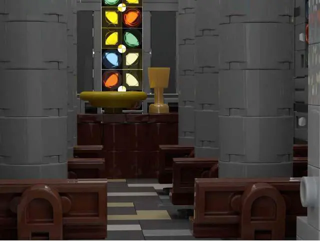 Alt view image 5 of 5 - ZITIANYOUBUILD Medieval Church Modular Model 2085 with Interior Building Toys Set MOC