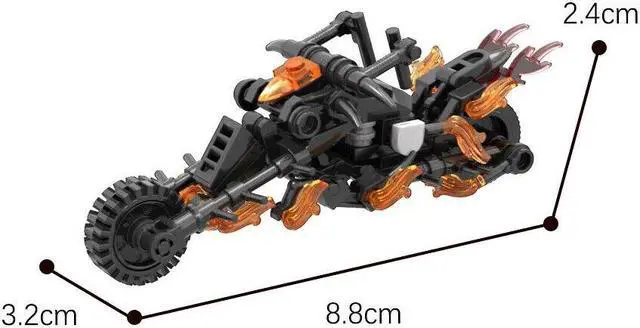 Alt view image 2 of 3 - ZITIANYOUBUILD Iconic Motorcycle Model with Flames 111 Pieces from Movie Series MOC