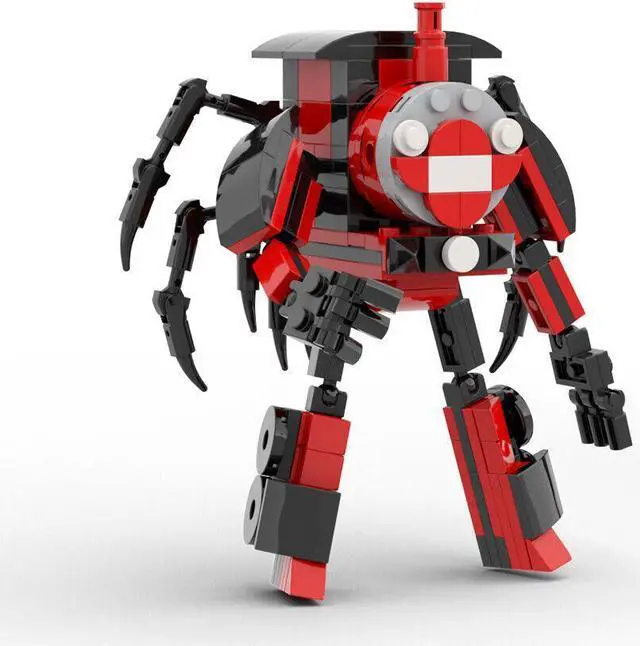 Alt view image 2 of 7 - ZITIANYOUBUILD Black-red Spider Train Mech Warrior 199 Pieces Building Toys Set MOC