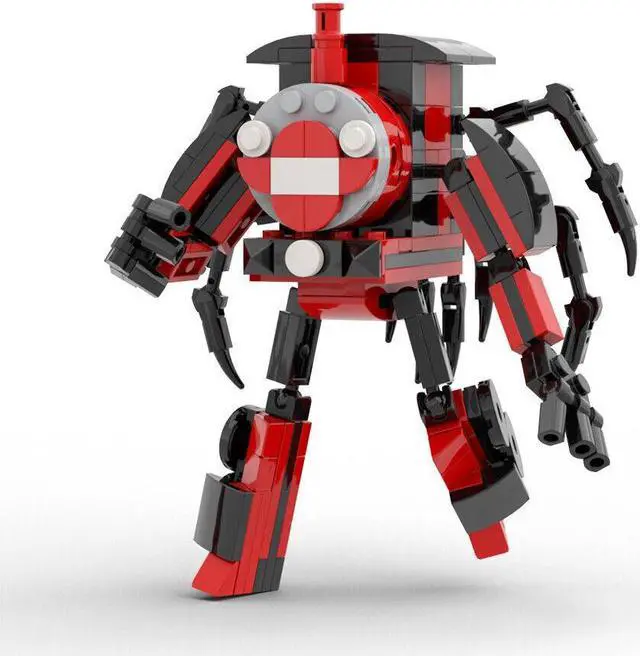 Main image of ZITIANYOUBUILD Black-red Spider Train Mech Warrior 199 Pieces Building Toys Set MOC
