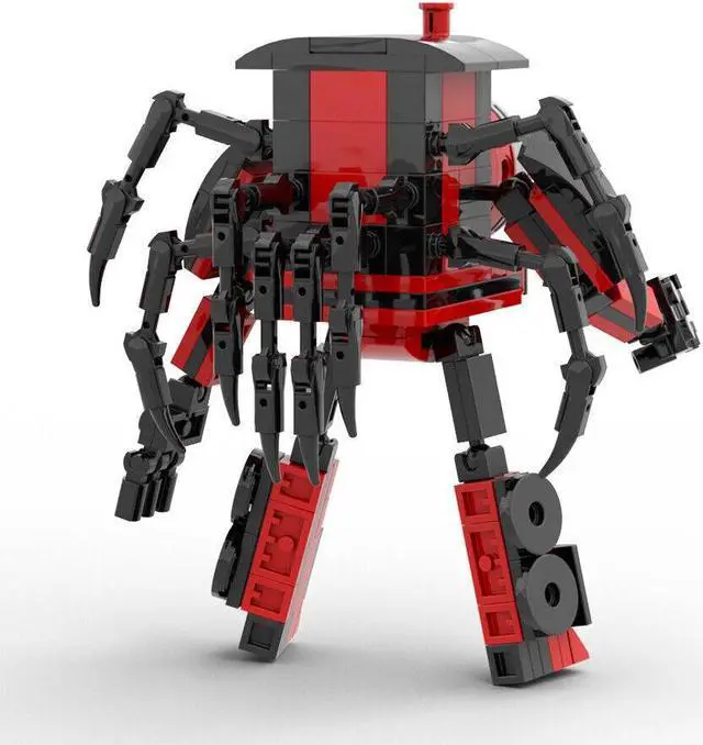 Alt view image 4 of 7 - ZITIANYOUBUILD Black-red Spider Train Mech Warrior 199 Pieces Building Toys Set MOC