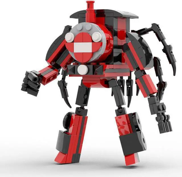 Alt view image 3 of 7 - ZITIANYOUBUILD Black-red Spider Train Mech Warrior 199 Pieces Building Toys Set MOC