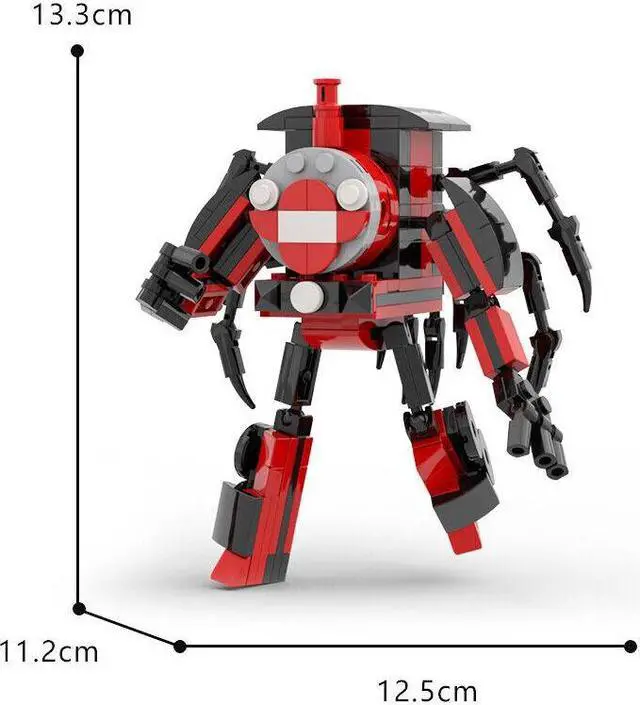 Alt view image 7 of 7 - ZITIANYOUBUILD Black-red Spider Train Mech Warrior 199 Pieces Building Toys Set MOC