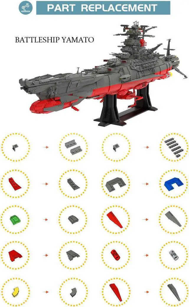 Alt view image 6 of 6 - ZITIANYOUBUILD Space Battleship Model with Display Stand 5325 Pieces Building Toys MOC
