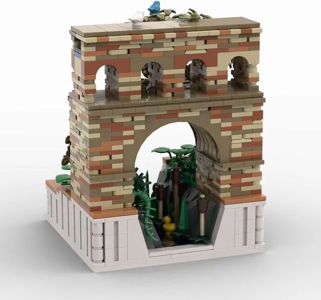 Alt view image 3 of 7 - ZITIANYOUBUILD Roman Ancient Aqueduct for Roman Antique Series 1067 Pieces MOC