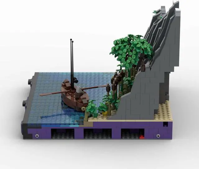 Alt view image 3 of 4 - ZITIANYOUBUILD Shore and Boat Diorama for Your Medieval Castle 1626 Pieces MOC