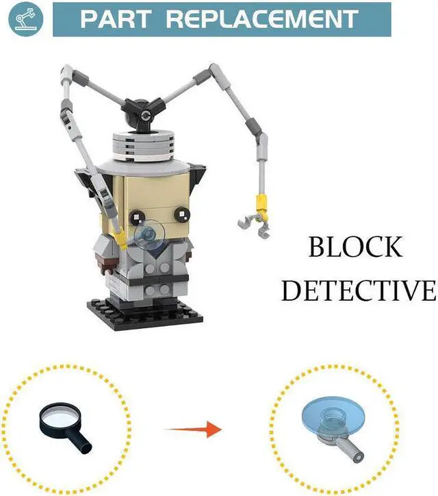 Alt view image 3 of 3 - ZITIANYOUBUILD A Powerful but Dimwitted Cyborg Police Inspector 140 Pieces MOC