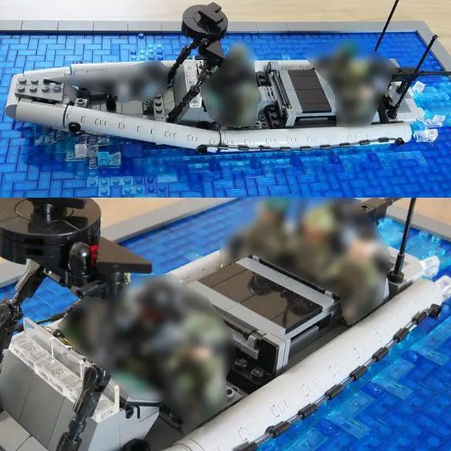Alt view image 3 of 3 - ZITIANYOUBUILD The 11-meter Naval Special Warfare Rigid Inflatable Boats 501 Pieces MOC