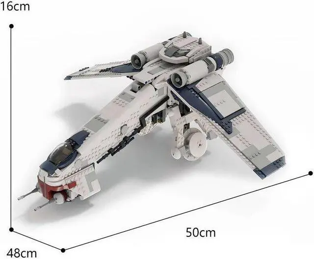 Alt view image 2 of 4 - ZITIANYOUBUILD Republic Dropship V2 1307 Pieces for 75337 and 75019 Building Kit MOC