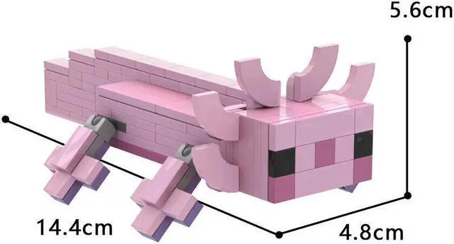 Alt view image 3 of 3 - ZITIANYOUBUILD Axolotl Animal Model Building Toys Set 153 Pieces from a Sandbox Game MOC
