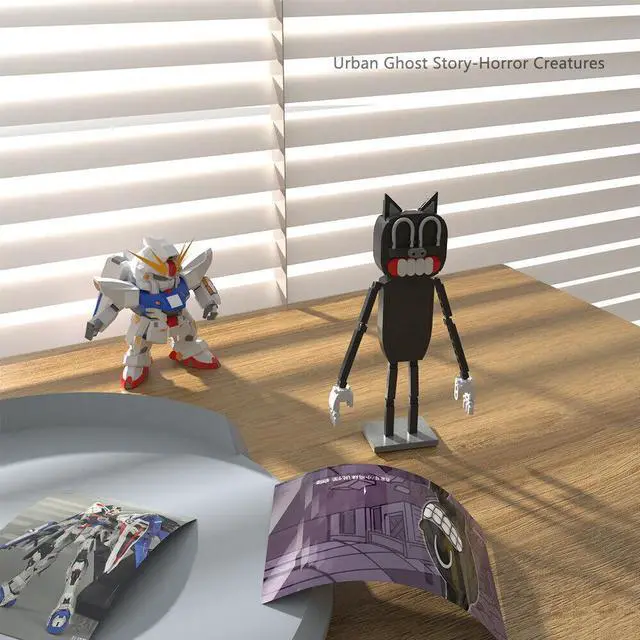 Alt view image 6 of 7 - ZITIANYOUBUILD Cartoon Cat Model Horror Creature 197 Pieces Building Toys MOC