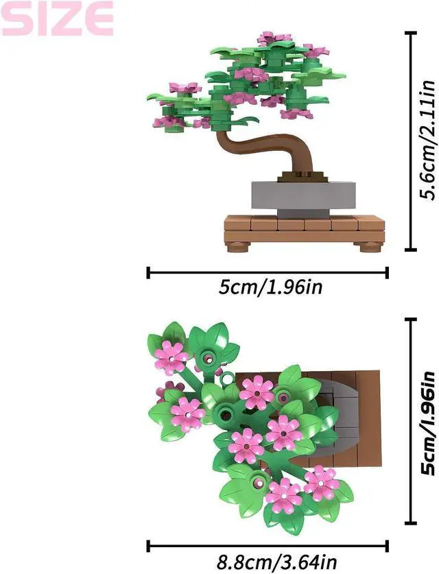 Alt view image 5 of 6 - ZITIANYOUBUILD Tiny Bonsai Tree Model 54 Pieces for Kids Building Toys Sets & Packs MOC