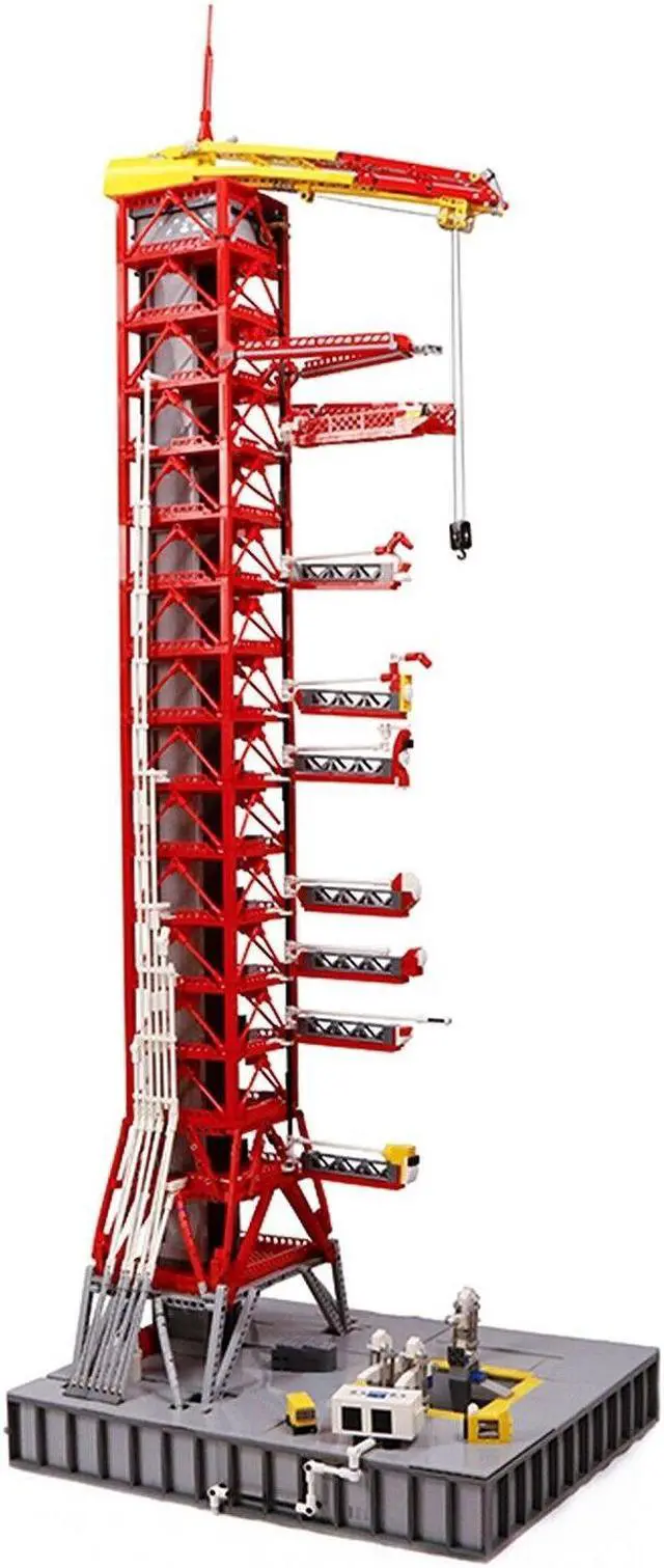 Main image of ZITIANYOUBUILD Red Saturn-V Launch Tower Model Building Toy 3292 Pieces Building Set MOC