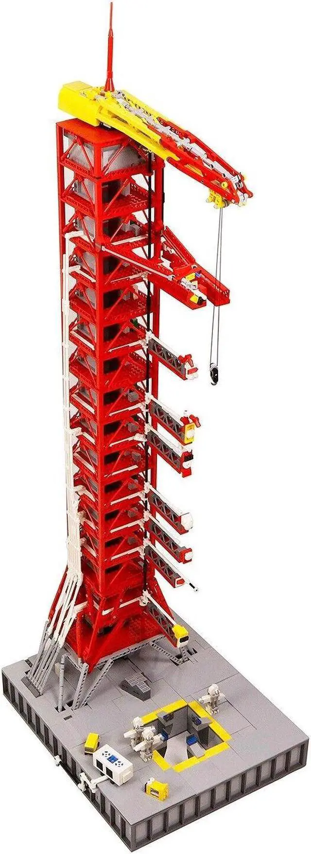 Alt view image 2 of 6 - ZITIANYOUBUILD Red Saturn-V Launch Tower Model Building Toy 3292 Pieces Building Set MOC