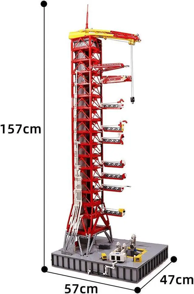 Alt view image 6 of 6 - ZITIANYOUBUILD Red Saturn-V Launch Tower Model Building Toy 3292 Pieces Building Set MOC