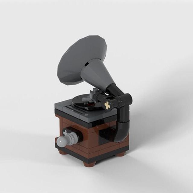Alt view image 4 of 4 - ZITIANYOUBUILD Vintage Record Player with a Spinning Platter Building Toys 50 Pieces MOC