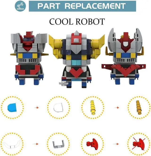 Alt view image 3 of 3 - ZITIANYOUBUILD 3-in-1 Mecha Warrior / Iconic Robots 484 Pieces from Sci-Fi Movie MOC
