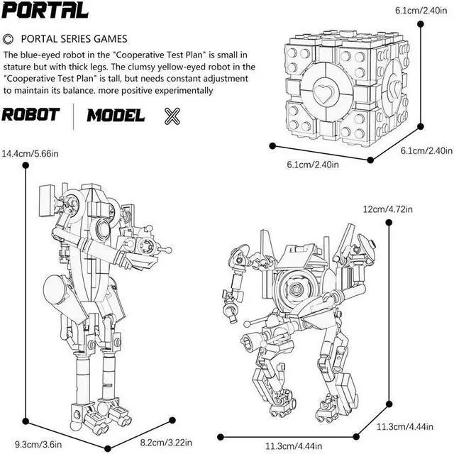 Alt view image 2 of 5 - ZITIANYOUBUILD A pair of Bipedal Personality Construct-based Robots 446 Pieces MOC