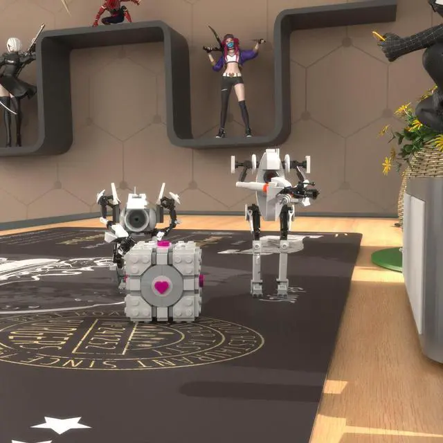 Alt view image 4 of 5 - ZITIANYOUBUILD A pair of Bipedal Personality Construct-based Robots 446 Pieces MOC