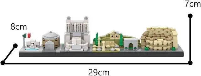 Alt view image 3 of 3 - ZITIANYOUBUILD Rome Skyline Architecture Model 373 Pieces for Collection MOC