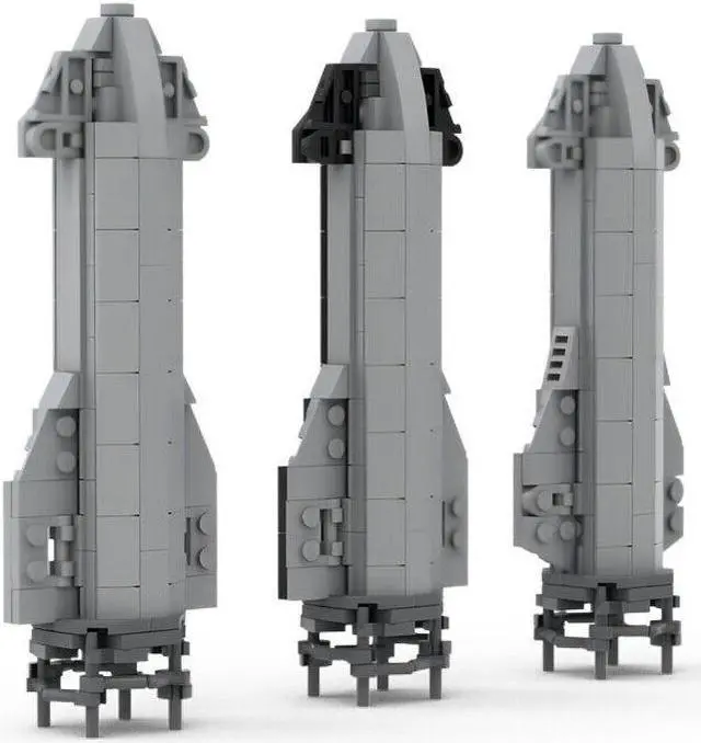 Alt view image 5 of 7 - ZITIANYOUBUILD 1:320 Scale Super Heavy Rocket 719 Pieces Building Toys Building Toys MOC